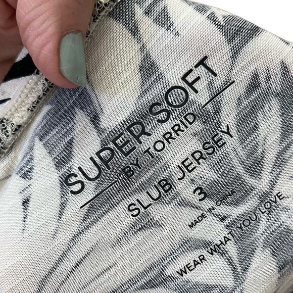 Torrid Tiered Ruffle Babydoll Tank Top 3X Tropical Floral Print Slub Jersey Knit - Picture 5 of 10